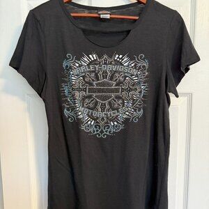 Women’s Harley-Davidson Short Sleeve T-Shirt Black with Sequins - size XL